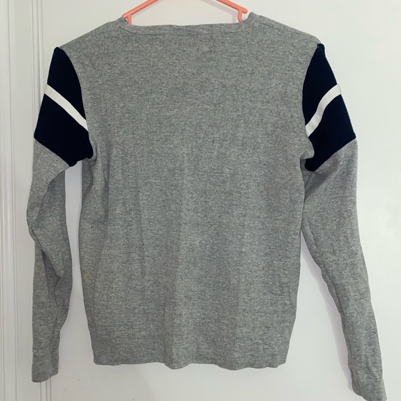 American Outpost Navy Blue and Grey Casual Pullover V-Neck Sweater - Picture 2 of 3